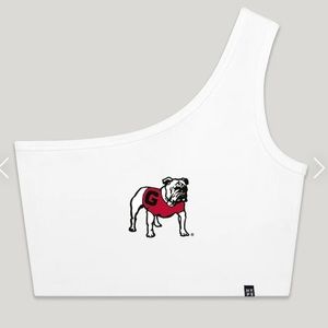 UGA one shoulder crop top NWT